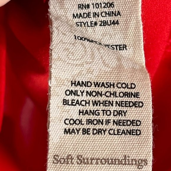 Soft Surroundings Long-Sleeved Lisse Tunic - Red - L - Picture 9 of 10